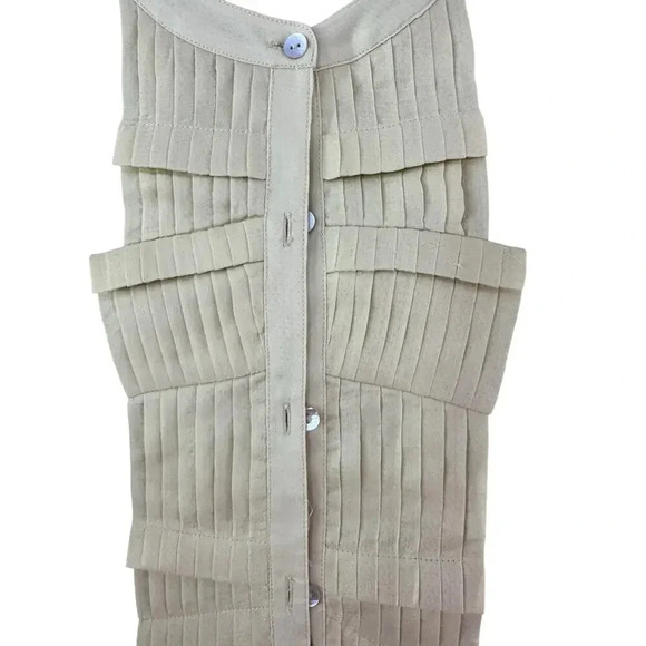 Max Studio Women's Ramie Cream Long Sleeves Button Down Shirt Size Large - Picture 4 of 8